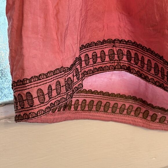 Sisi Women’s Light Pink andBrown Embroidered Sleeveless Halter Dress Size L - Picture 5 of 8